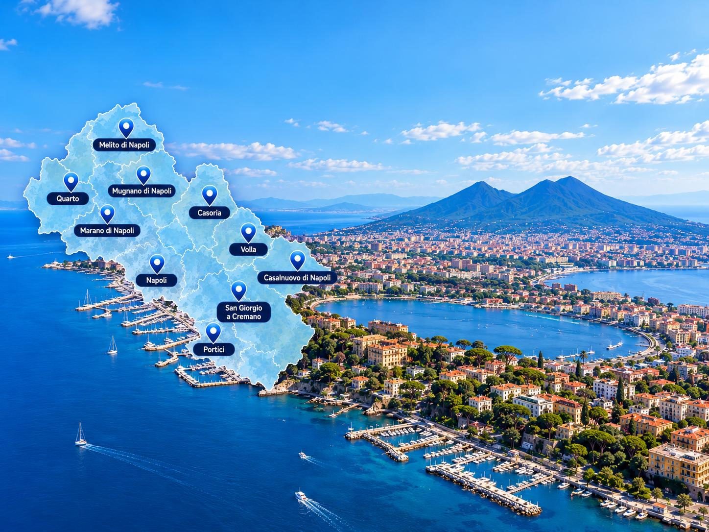 Mappa delle località servite da Box e Depositi in provincia di Napoli