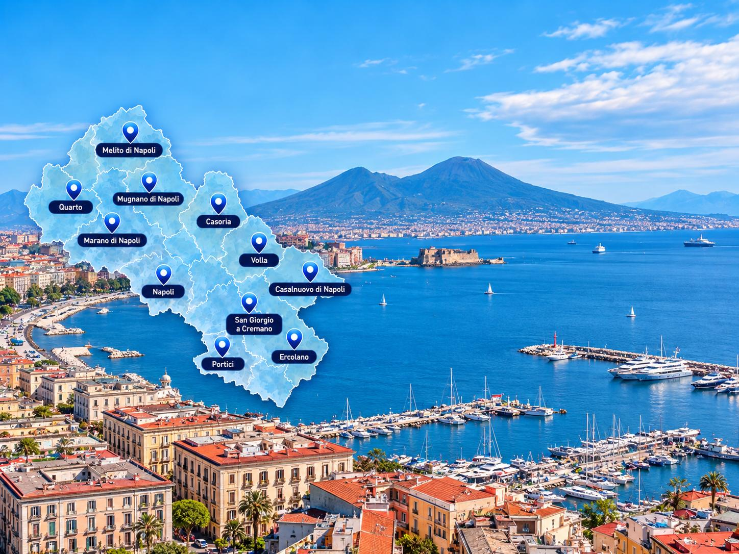 Mappa delle località servite da Box e Depositi in provincia di Napoli